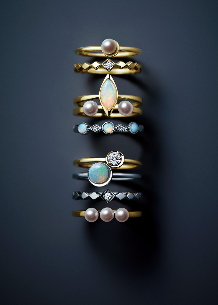 SNOW LIGHT - Stacking holiday rings -
