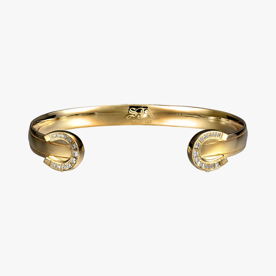 DIAMOND HORSESHOE BANGLE, , small