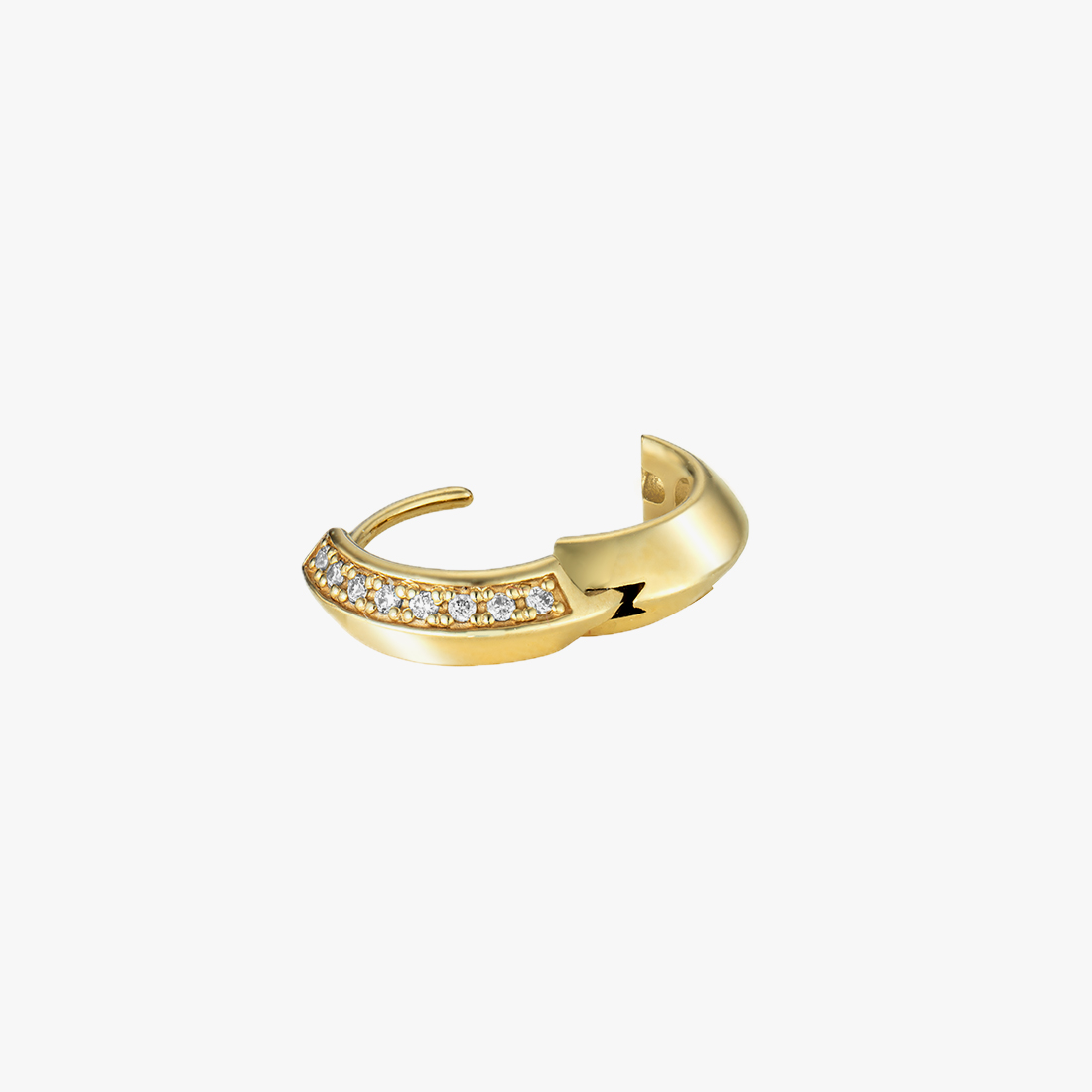 【SJX W】DIAMOND CLICK HOOP PIERCED EARRING, , large
