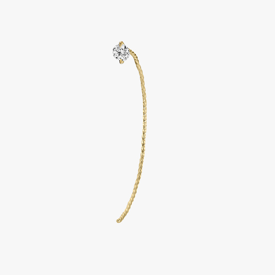 【SJX W】LAB-GROWN DIAMOND (SYNTHETIC DIAMOND) SEMI NUDE PIERCED EARRING 0.10ct, , small