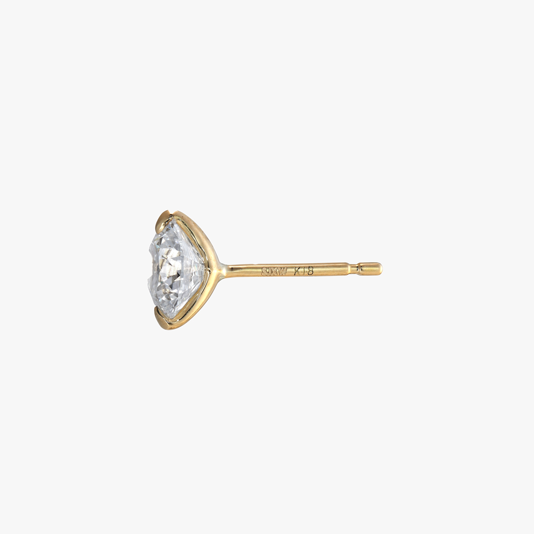 【SJX W】LAB-GROWN DIAMOND (SYNTHETIC DIAMOND) SEMI NUDE PIERCED EARRING 0.50ct, , large
