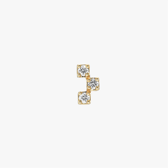 【SJX W】DIAMOND 3DOTS PIERCED EARRING, , small