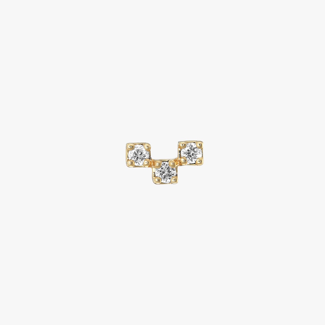 【SJX W】DIAMOND 3DOTS PIERCED EARRING, , large