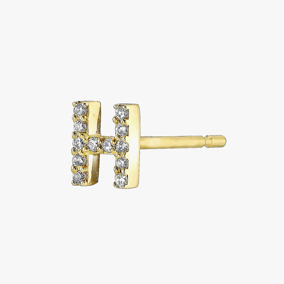【SJX W】DIAMOND INITIAL PIERCED EARRING  (H), , large