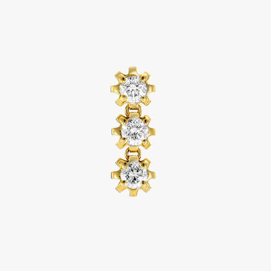 【SJX W】LAB-GROWN DIAMOND (SYNTHETIC DIAMOND) PIERCED EARRING, , small