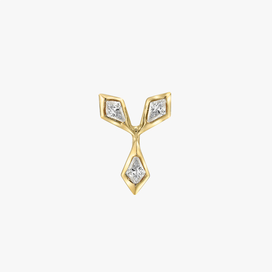 【SJX W】DIAMOND STUD PIERCED EARRING, , small