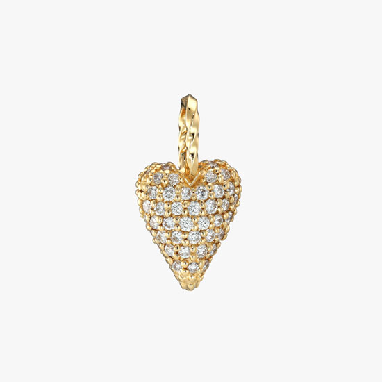 【SJX W】DIAMOND HEART PAVE CHARM(L), , small