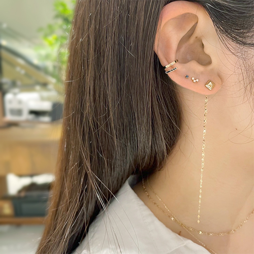 【SJX W】DIAMOND STUD PIERCED EARRING, , large