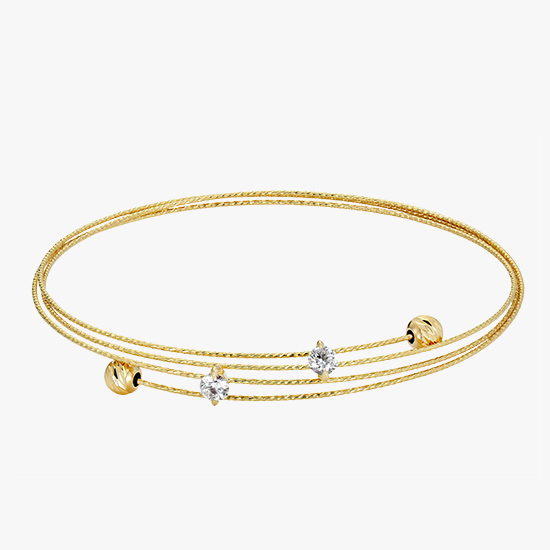 【SJX W】LAB-GROWN DIAMOND (SYNTHETIC DIAMOND) WIRE BANGLE, , small