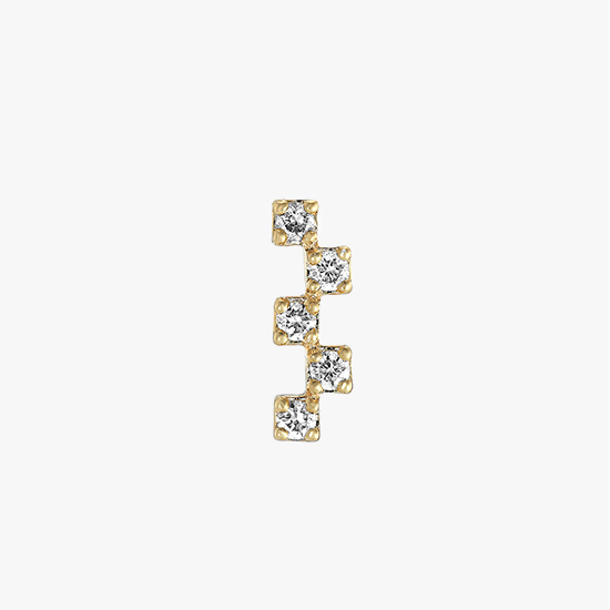【SJX W】DIAMOND 5DOTS PIERCED EARRING, , small