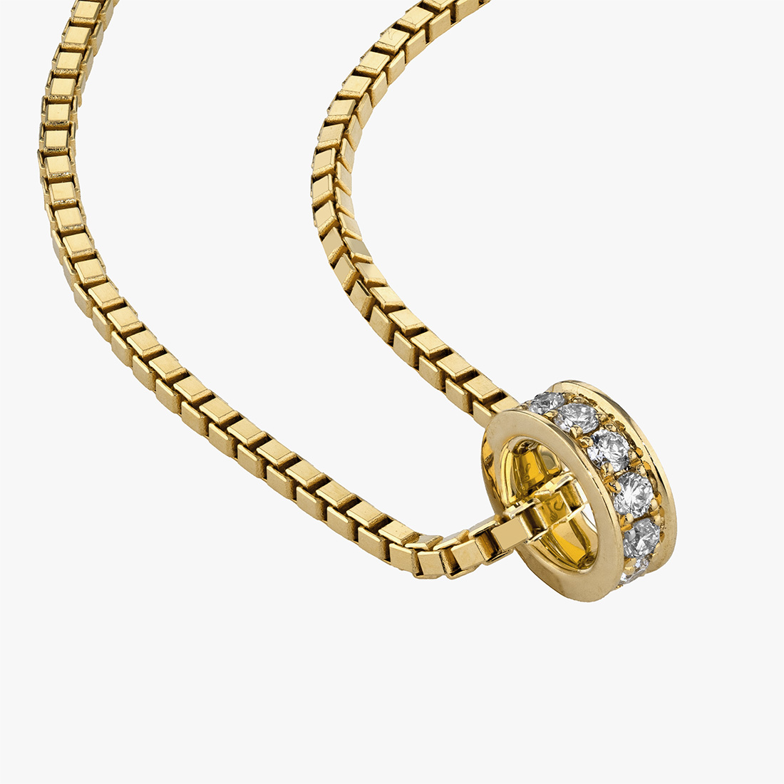 DIAMOND MINI RING CHARM(YELLOW GOLD), , large