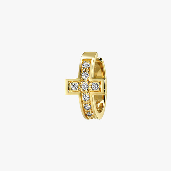 DIAMOND CROSS EAR CUFF, , small