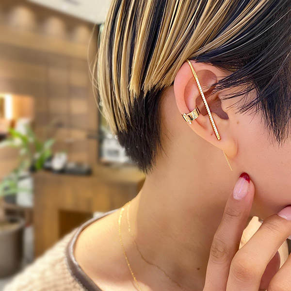 【SJX W】DIAMOND EAR CUFF, , large