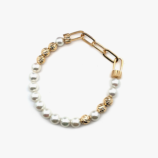 PEARL GLITTER BRACELET 17cm, , small