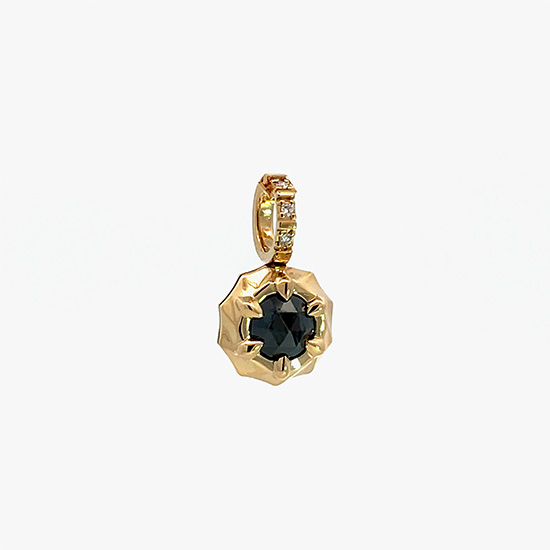 BLACK DIAMOND＆DIAMOND ROUND CHARM, , small