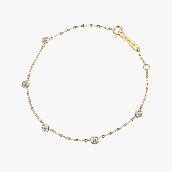 【SJX W】LAB-GROWN DIAMOND (SYNTHETIC DIAMOND) CHAIN BRACELET, , small