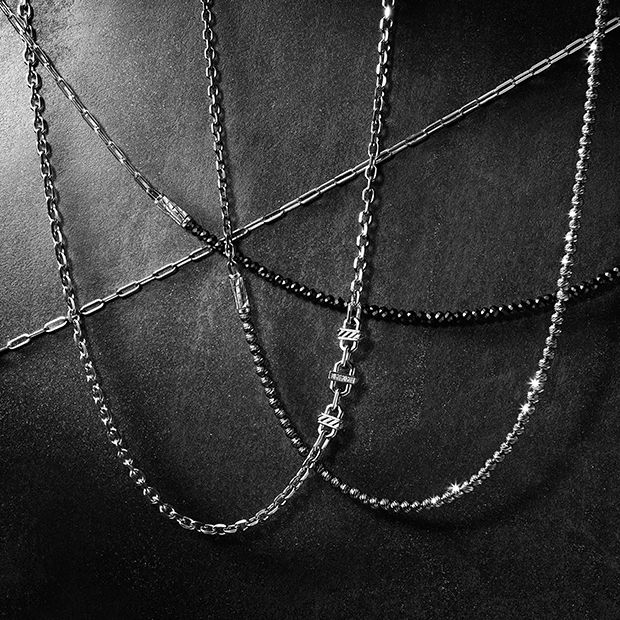 SILVER DIAMOND DESIGN NECKLACE, , large