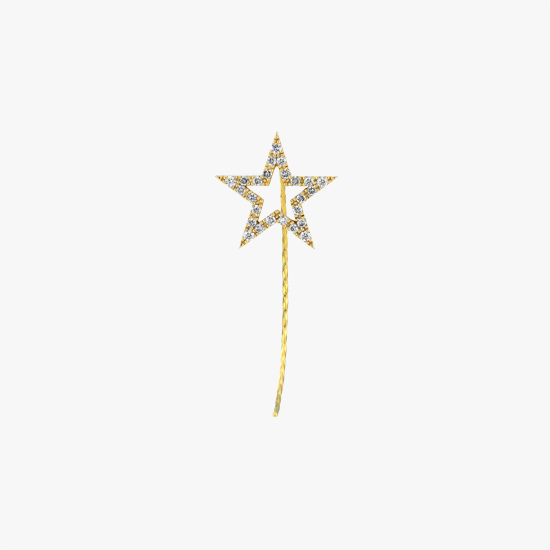 【SJX W】DIAMOND STAR PIERCED EARRING(L), , small