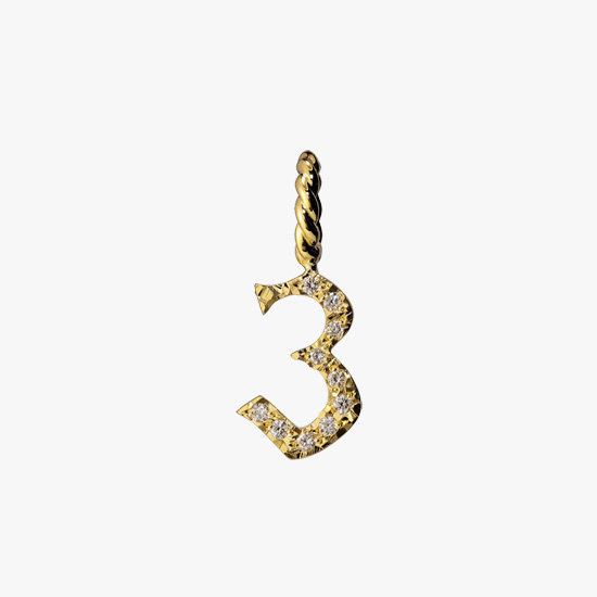 DIAMOND MINI NUMBER CHARM(3), , small