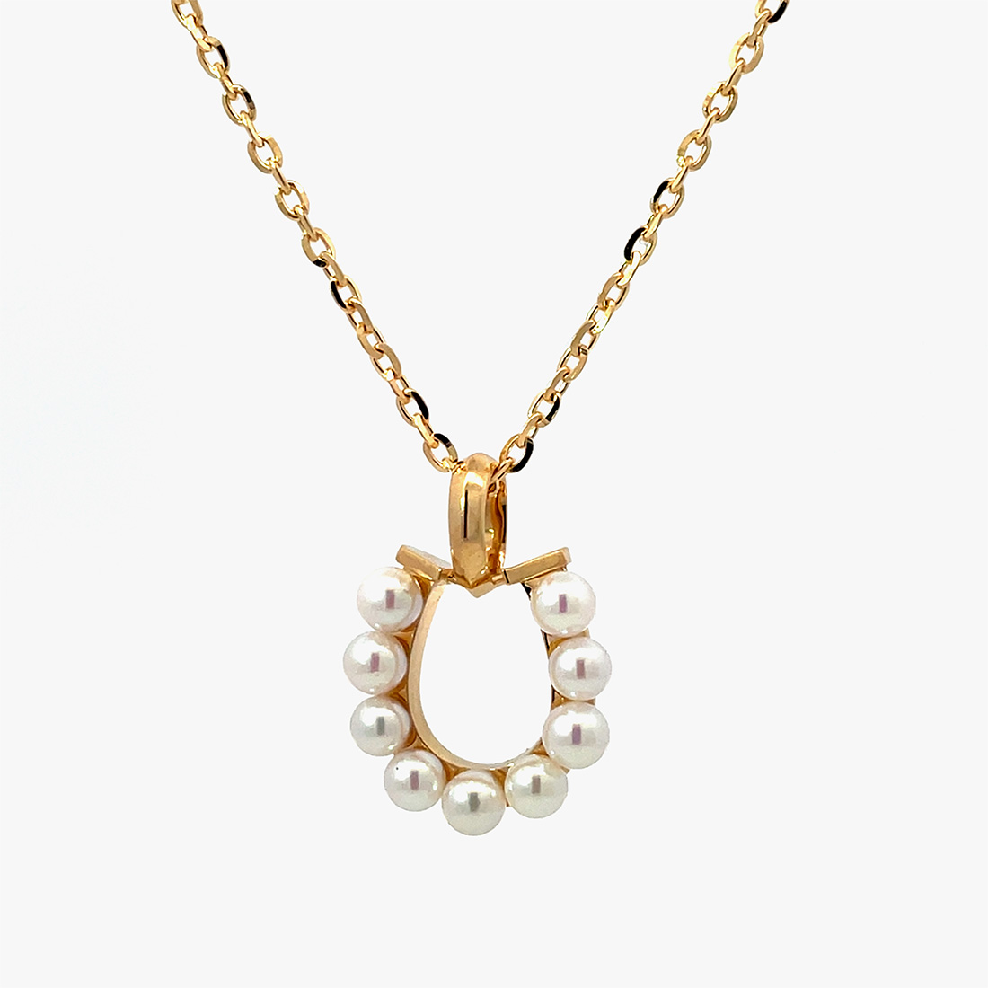 PEARL HORSESHOE CHARM, , large