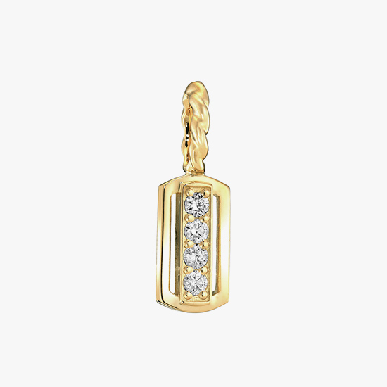 DIAMOND TINY TAG CHARM, , small