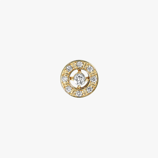 【SJX W】DIAMOND ROUND PIERCED EARRING, , small