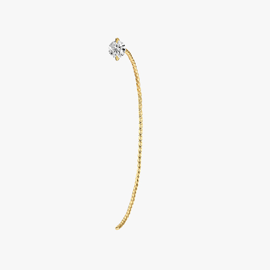 【SJX W】LAB-GROWN DIAMOND (SYNTHETIC DIAMOND) SEMI NUDE PIERCED EARRING 0.20ct, , small