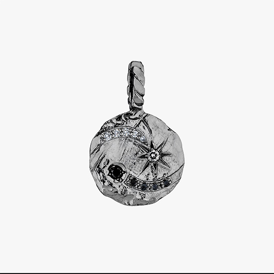 DIAMOND＆BLACK DIAMOND COIN CHARM, , small