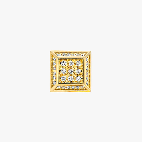 DIAMOND SQUARE PIERCED EARRING, , small