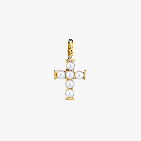 PEARL CROSS CHARM(S), , small