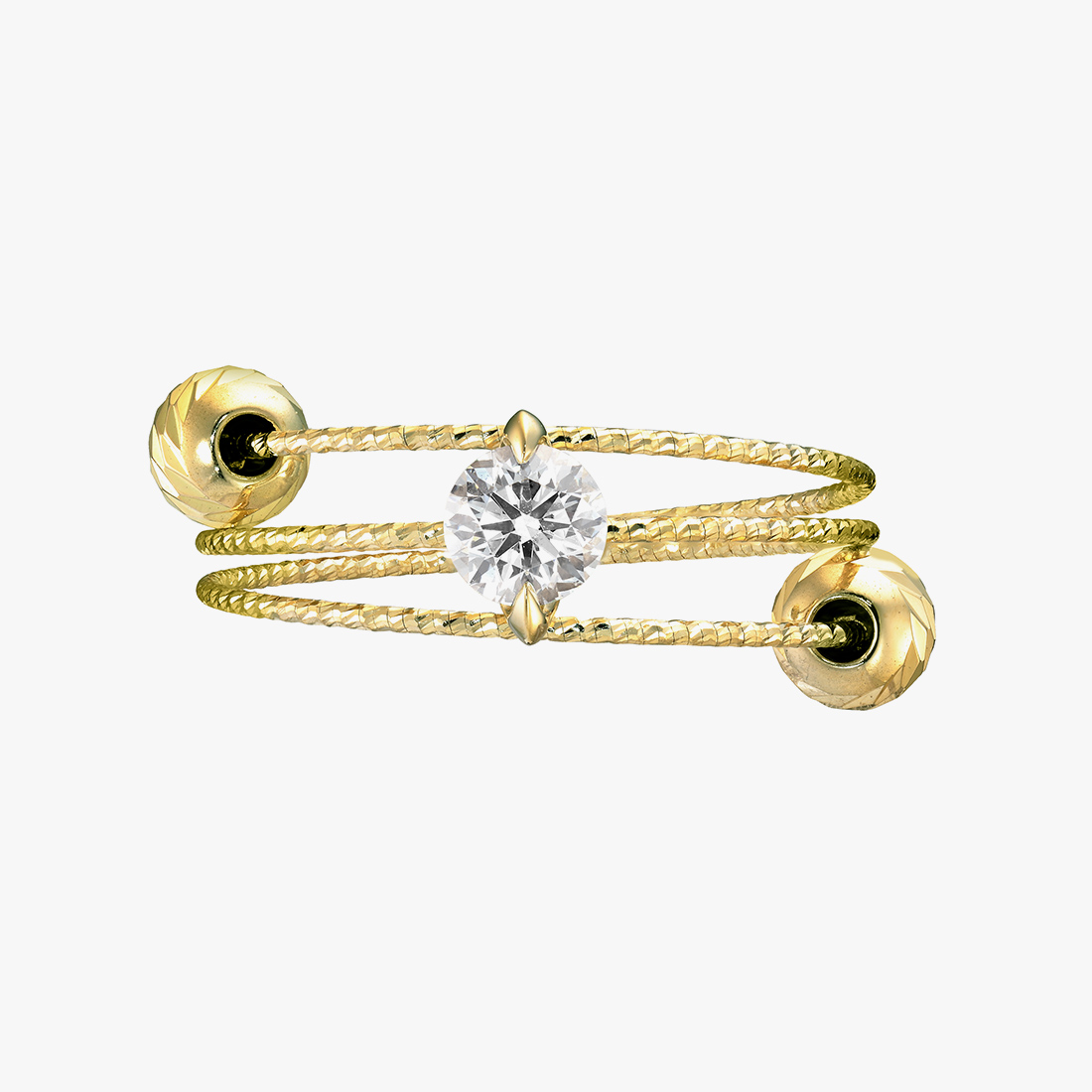 SJX W】LAB-GROWN DIAMOND (SYNTHETIC DIAMOND) WIRE PINKIE RING 