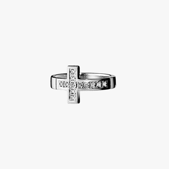 DIAMOND CROSS RING, , small