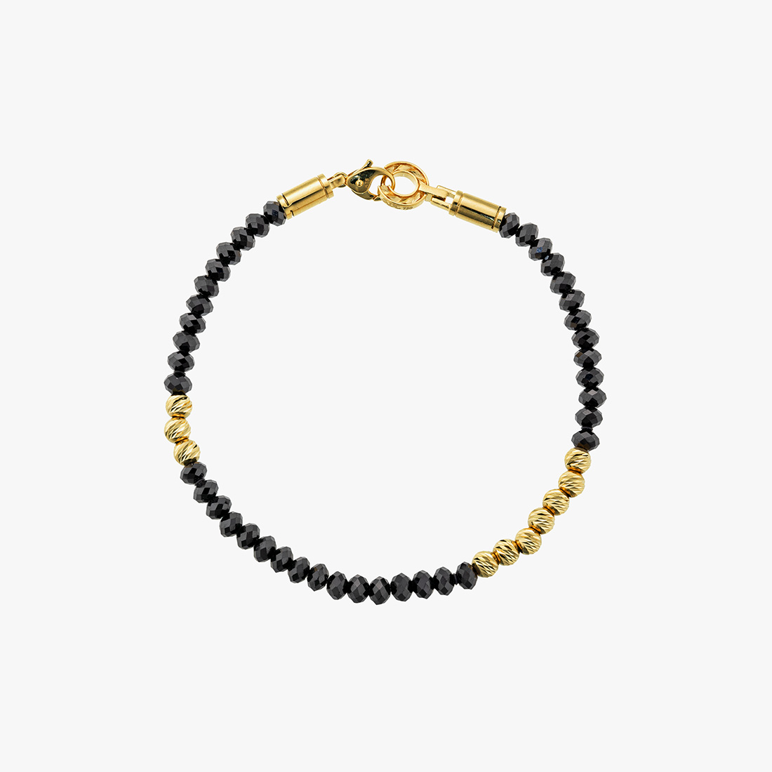 BLACK & GOLD GLITTER BRACELET 19cm, , large