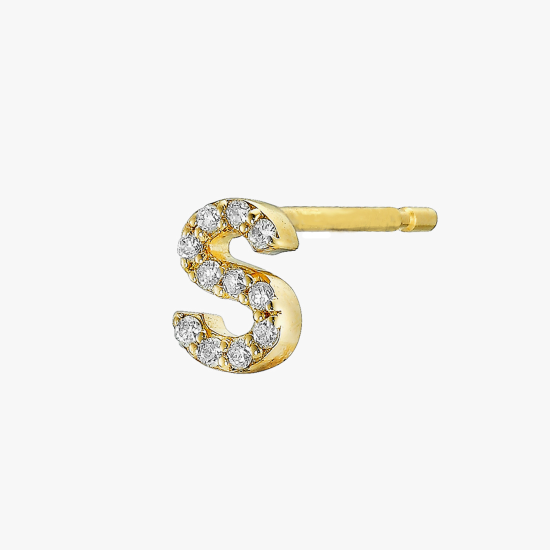 【SJX W】DIAMOND INITIAL PIERCED EARRING  (S), , large