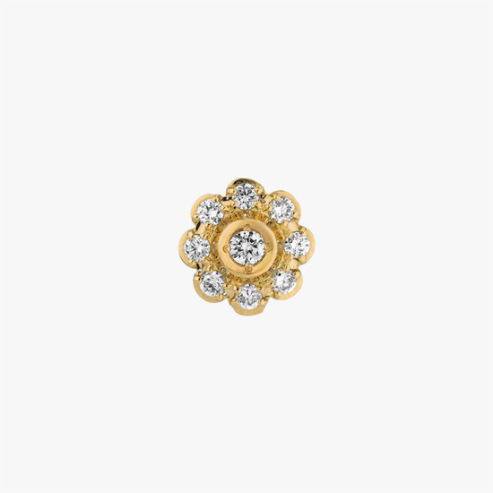 DIAMOND FLOWER PIERCED EARRING, , small