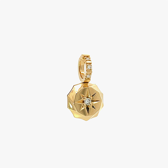 DIAMOND ROUND CHARM, , small
