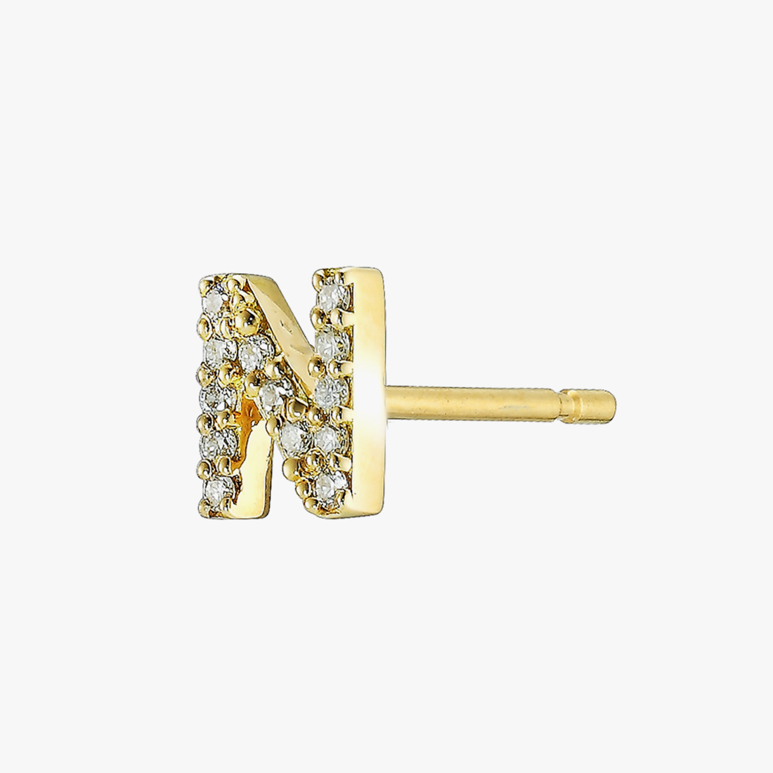 【SJX W】DIAMOND INITIAL PIERCED EARRING  (N), , large