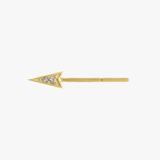 【SJX W】DIAMOND ARROW STUD PIERCED EARRING, , small