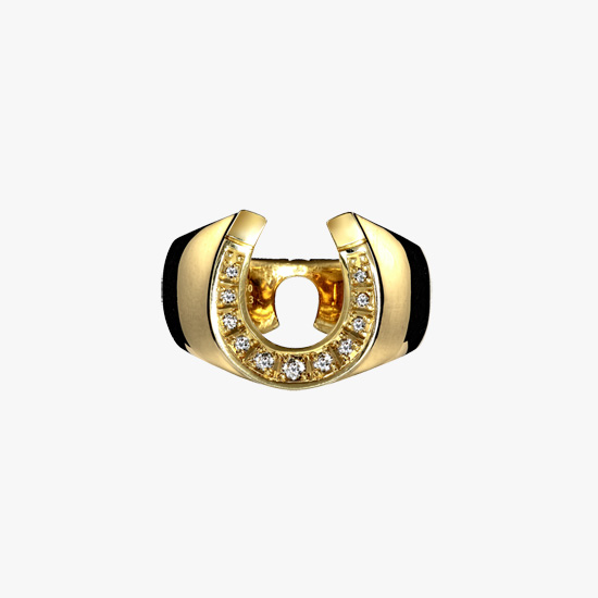 DIAMOND HORSESHOE RING, , small