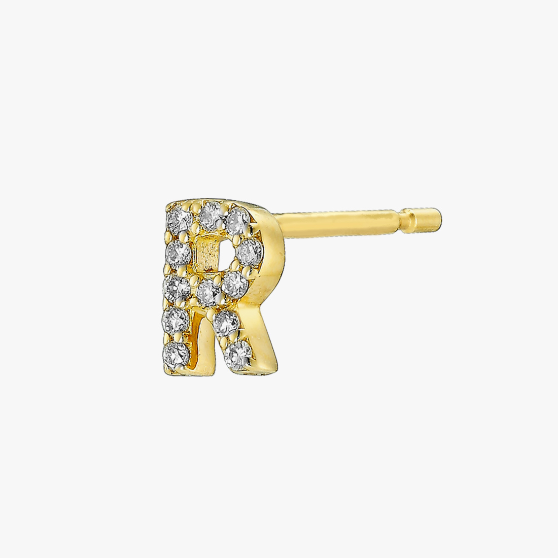 【SJX W】DIAMOND INITIAL PIERCED EARRING  (R), , large