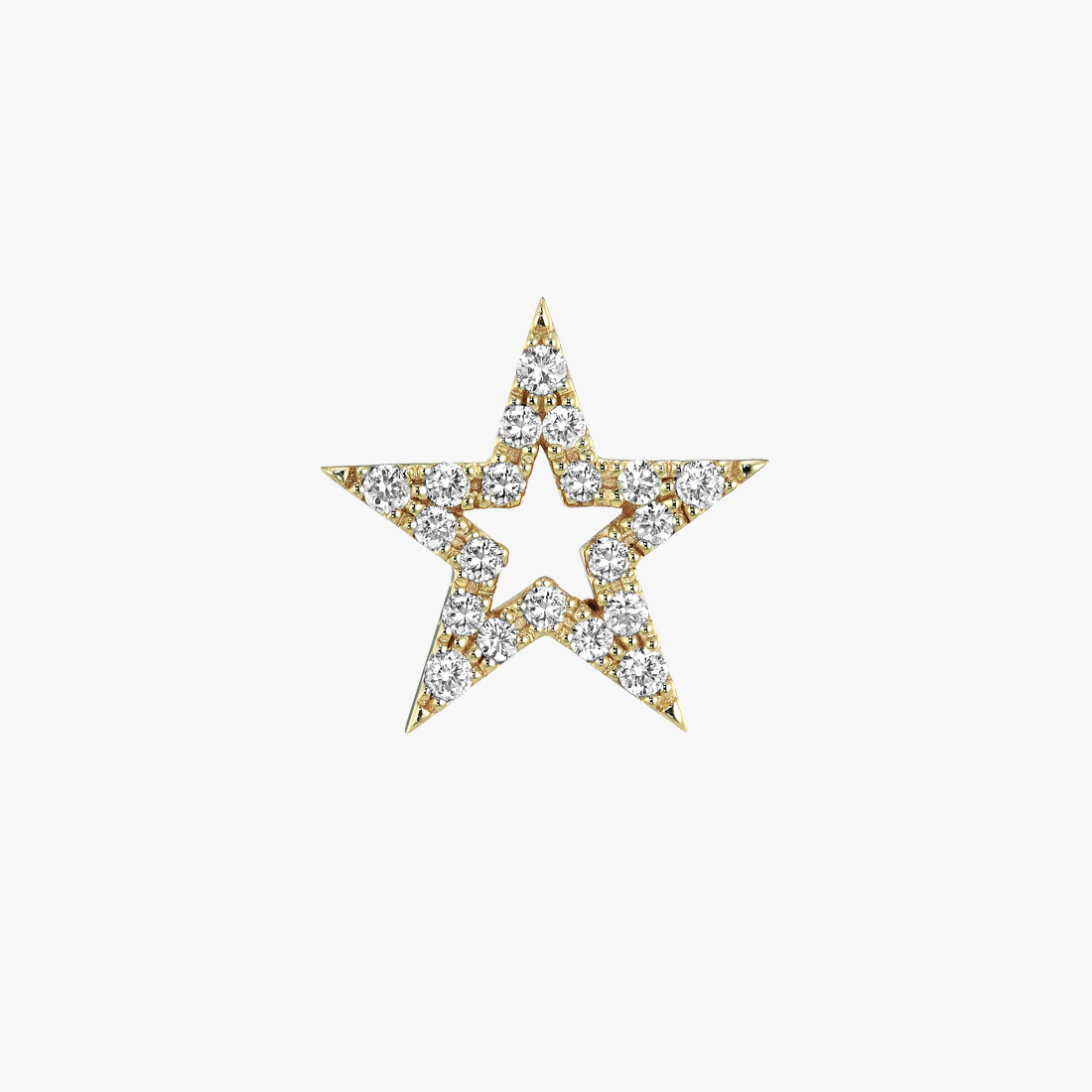 【SJX W】DIAMOND STAR PIERCED EARRING(M), , large