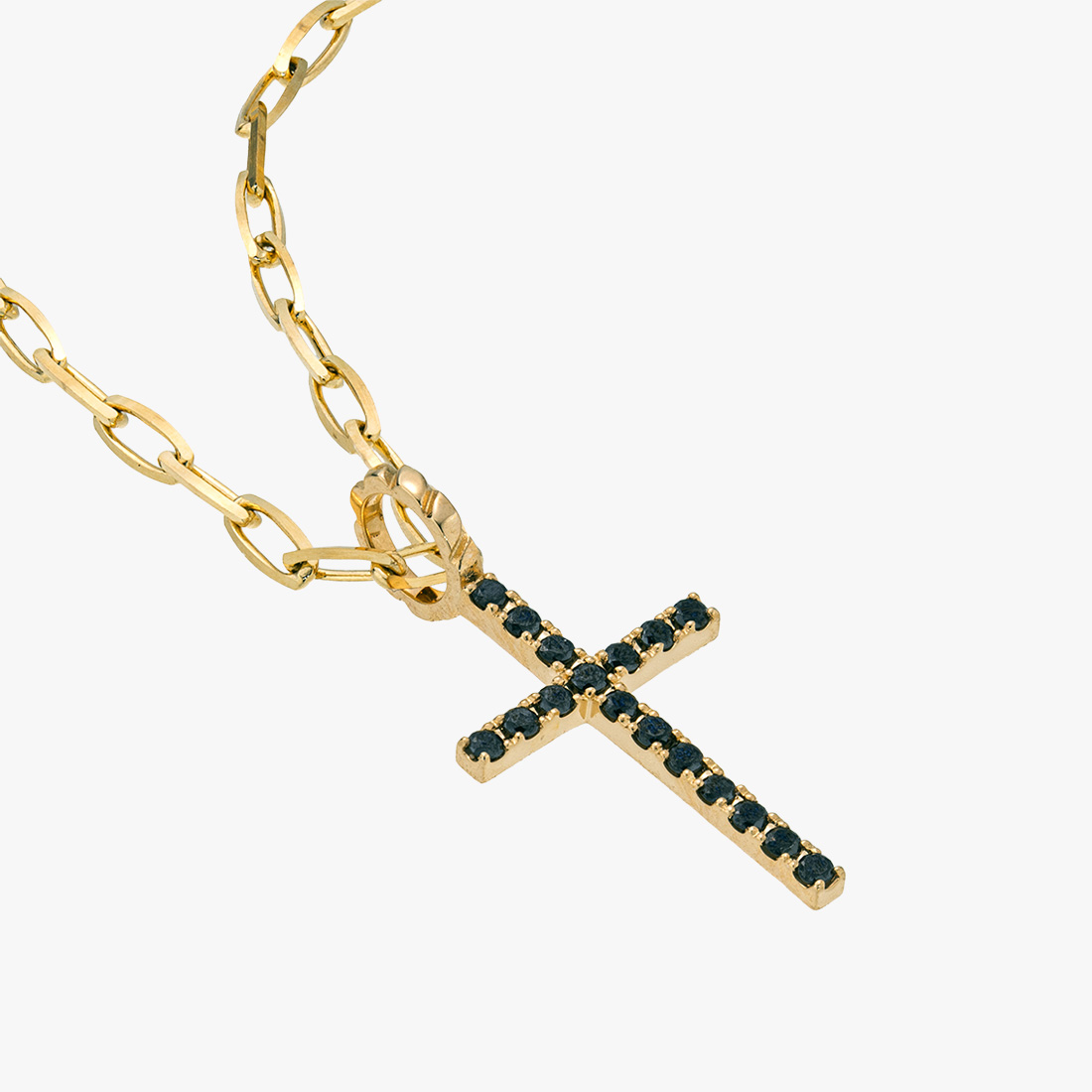 BLACK DIAMOND CROSS CHARM, , large