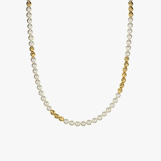 PEARL GLITTER NECKLACE 50cm, , small