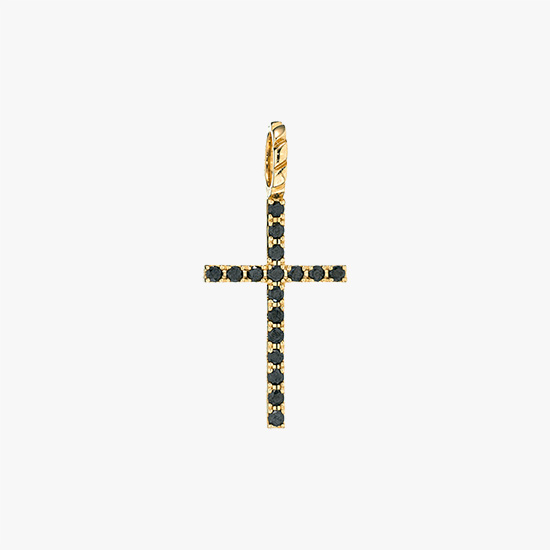 BLACK DIAMOND CROSS CHARM, , small
