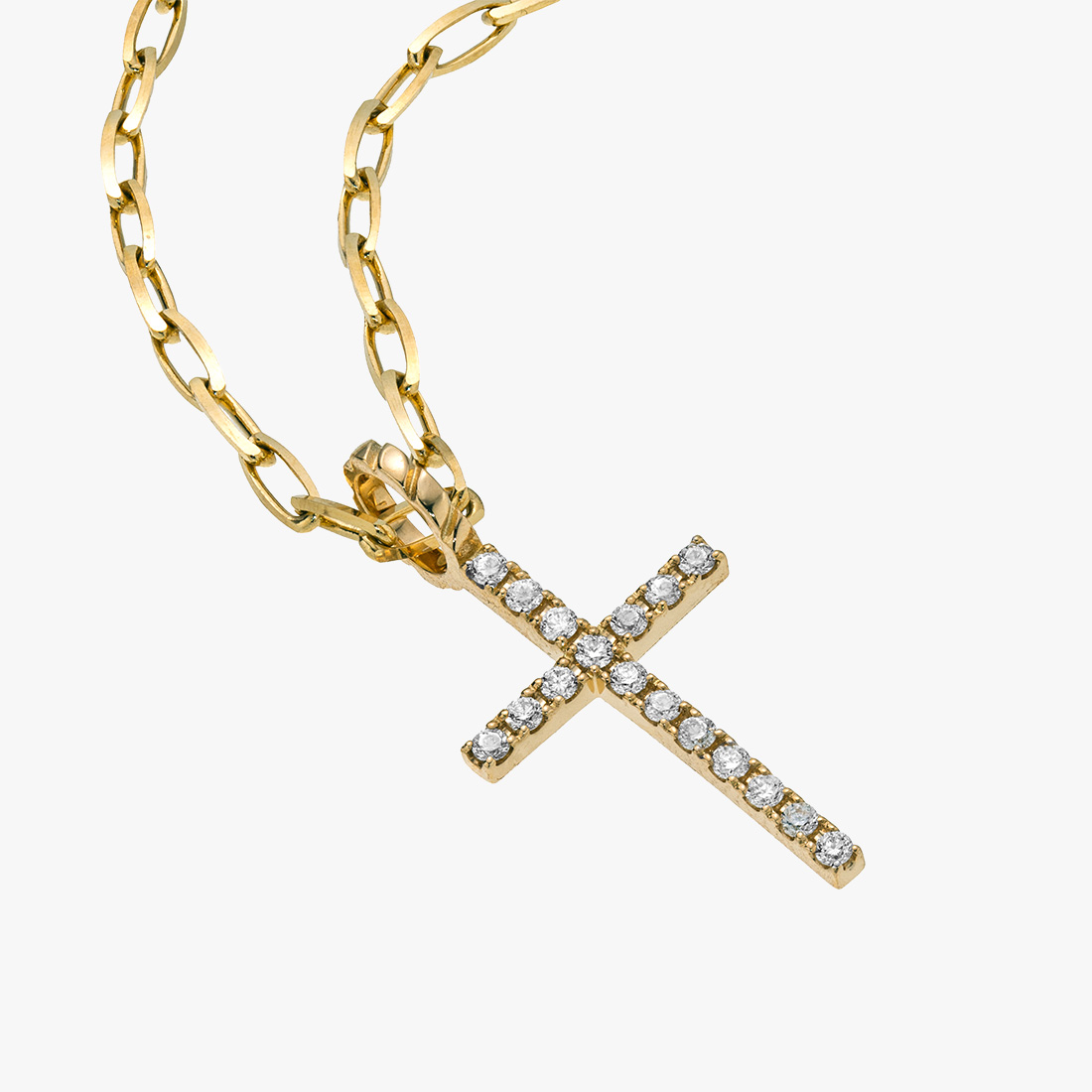 DIAMOND CROSS CHARM, , large