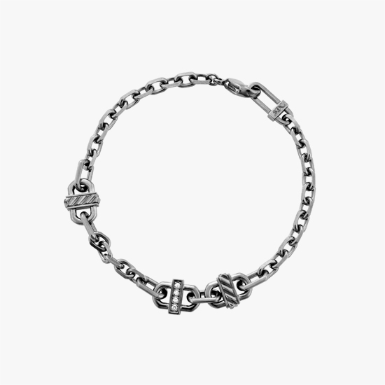 SILVER DIAMOND DESIGN BRACELET, , small