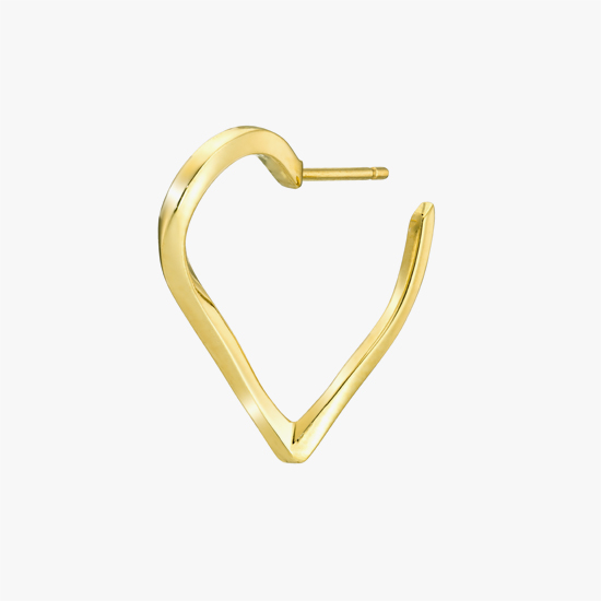 【SJX W】HEART LINE PIERCED EARRING(S), , small