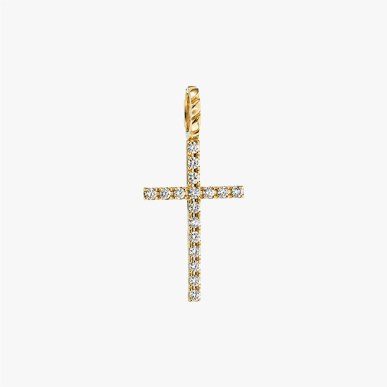 DIAMOND CROSS CHARM, , small