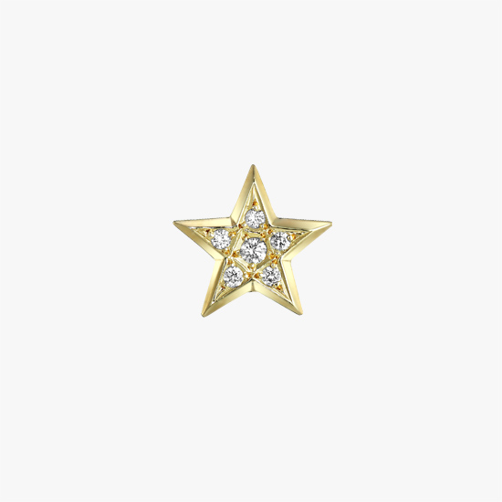 【SJX W】DIAMOND STAR PIERCED EARRING, , small