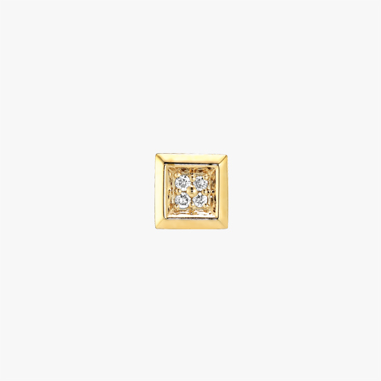 【SJX W】DIAMOND SQUARE PIERCED EARRING, , small